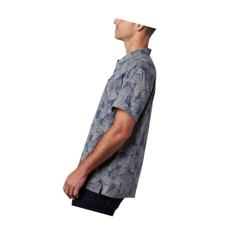 Columbia Lakeside Trail Short Sleeve Big Gömlek Erkek Koyu Mavi | 98610-EIYN