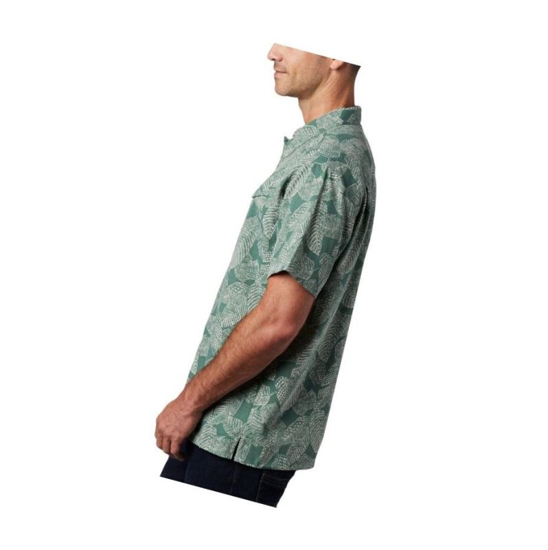 Columbia Lakeside Trail Short Sleeve Big Gömlek Erkek Yeşil | 20459-SDZH