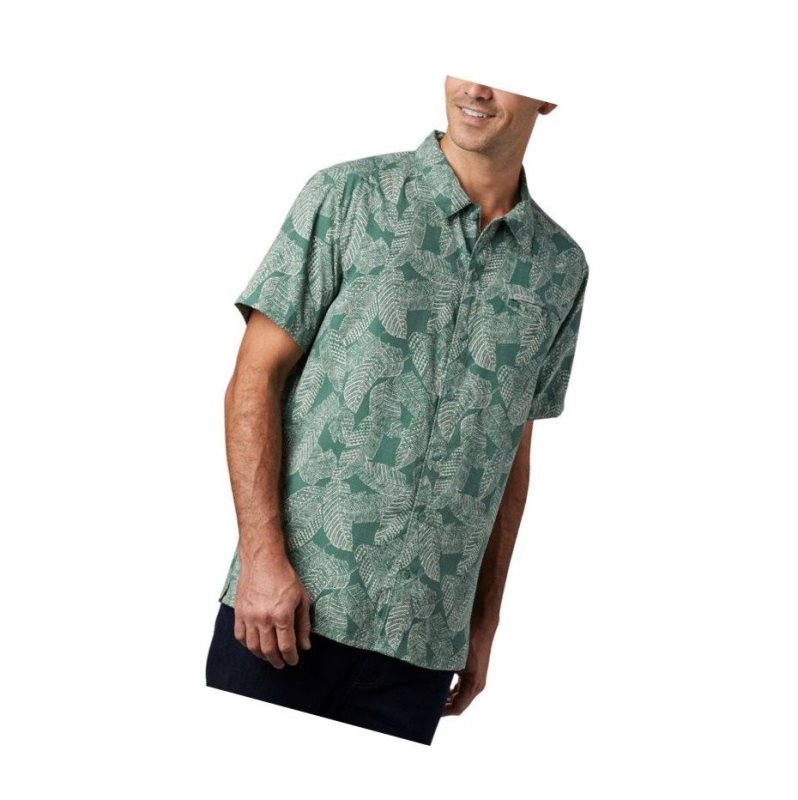 Columbia Lakeside Trail Short Sleeve Big Gömlek Erkek Yeşil | 20459-SDZH