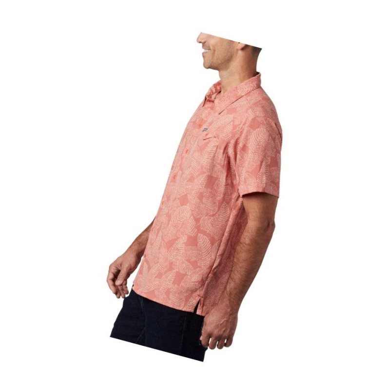 Columbia Lakeside Trail Short Sleeve Gömlek Erkek Koyu Mercan | 97310-UBRK