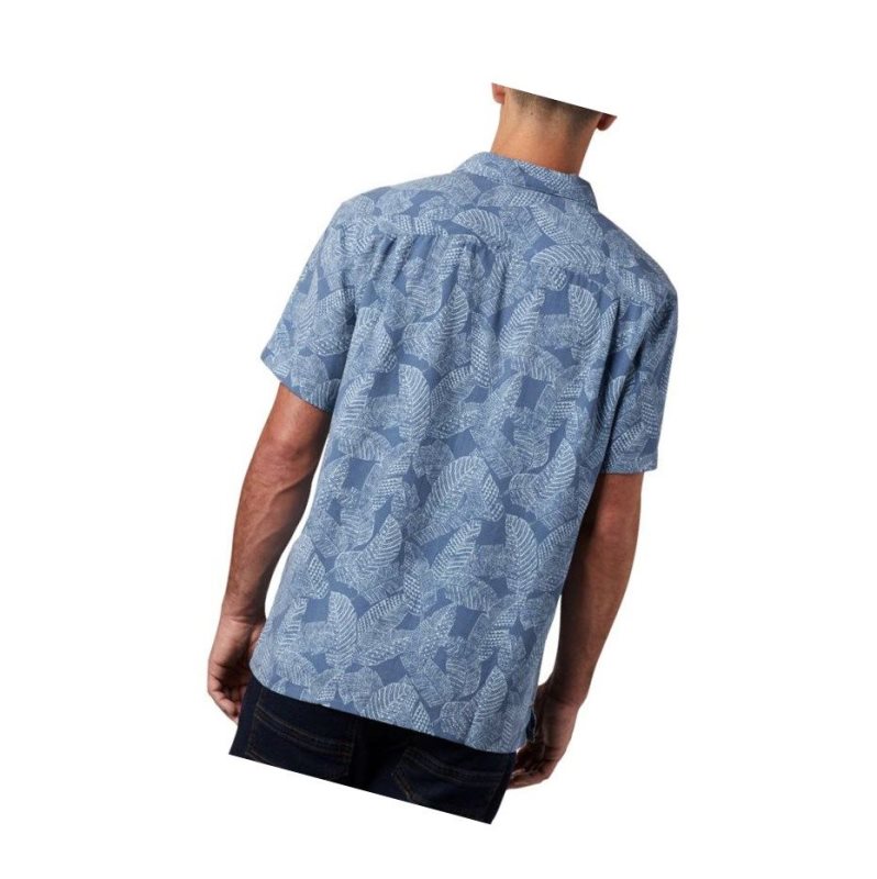 Columbia Lakeside Trail Short Sleeve Tall Gömlek Erkek Mavi | 32647-PRKJ
