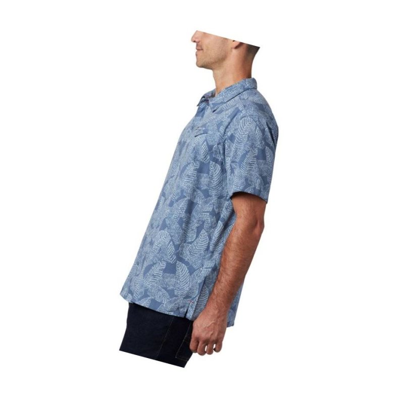 Columbia Lakeside Trail Short Sleeve Tall Gömlek Erkek Mavi | 32647-PRKJ