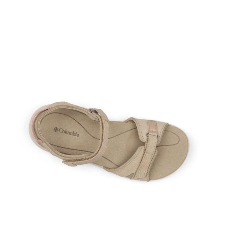 Columbia Leather Ankle Strap Sandalet Kadın Gümüş Zeytin Yeşili Pembe | 40837-FMPY