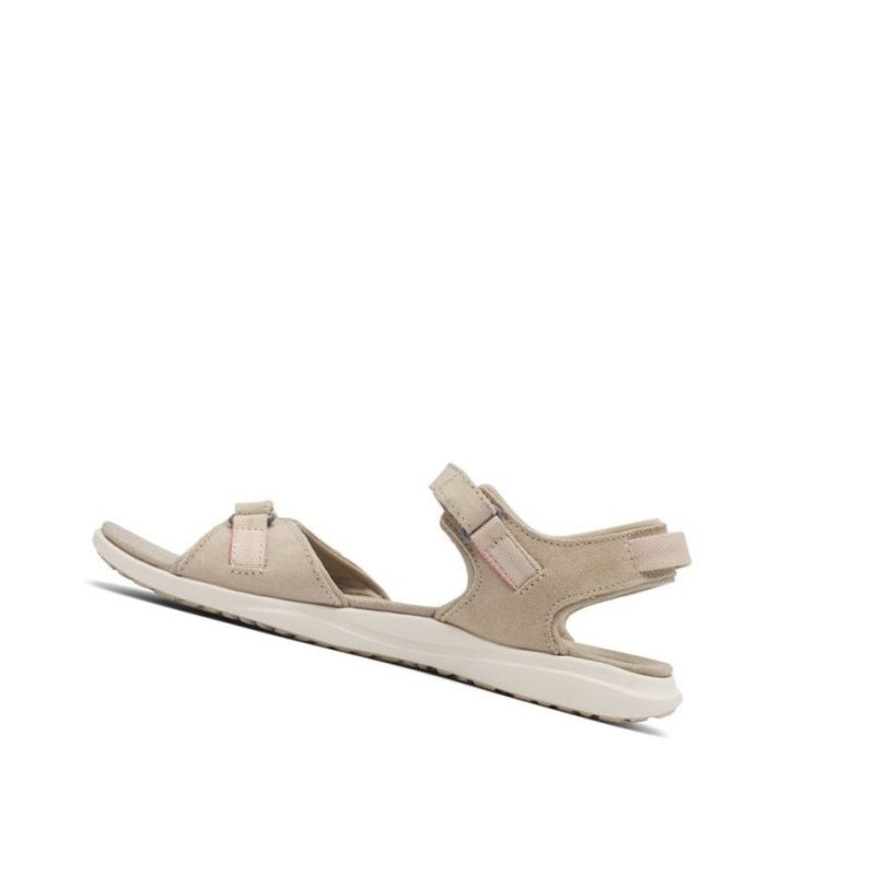 Columbia Leather Ankle Strap Sandalet Kadın Gümüş Zeytin Yeşili Pembe | 40837-FMPY