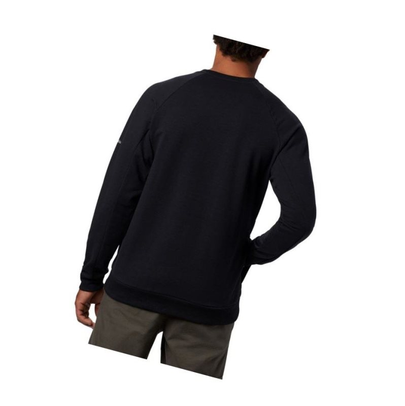 Columbia Lodge Crew Big Sweatshirt Erkek Siyah | 72683-POEZ
