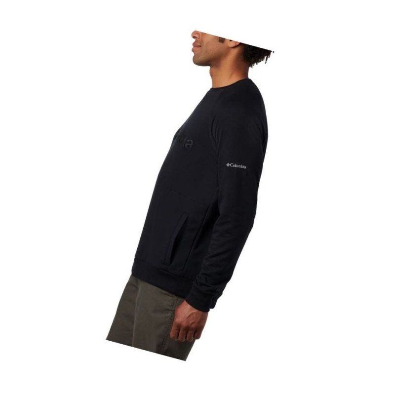 Columbia Lodge Crew Big Sweatshirt Erkek Siyah | 72683-POEZ