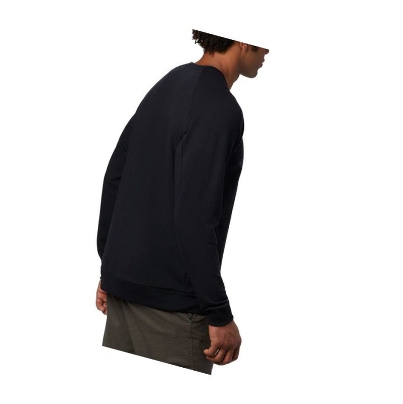 Columbia Lodge Crew Big Sweatshirt Erkek Siyah | 72683-POEZ