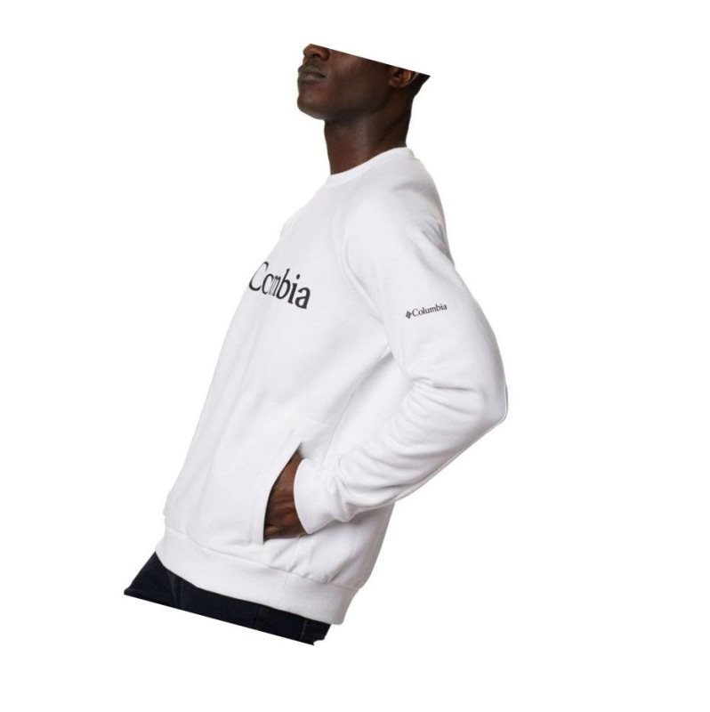 Columbia Lodge Crew Sweatshirt Erkek Beyaz Siyah | 45893-AGUJ