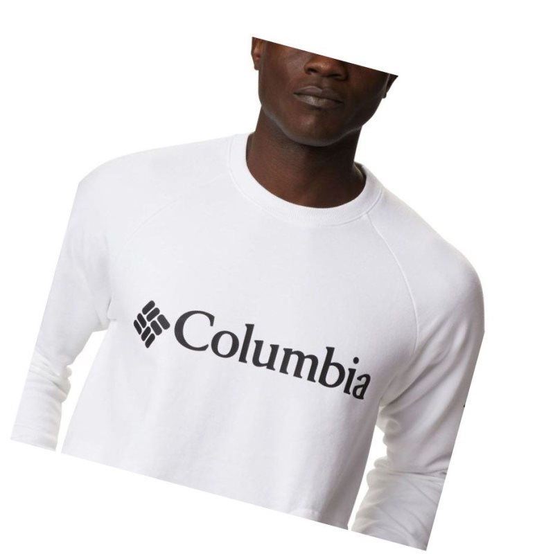 Columbia Lodge Crew Sweatshirt Erkek Beyaz Siyah | 45893-AGUJ