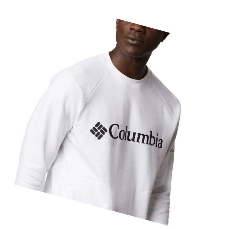 Columbia Lodge Crew Sweatshirt Erkek Beyaz Siyah | 45893-AGUJ