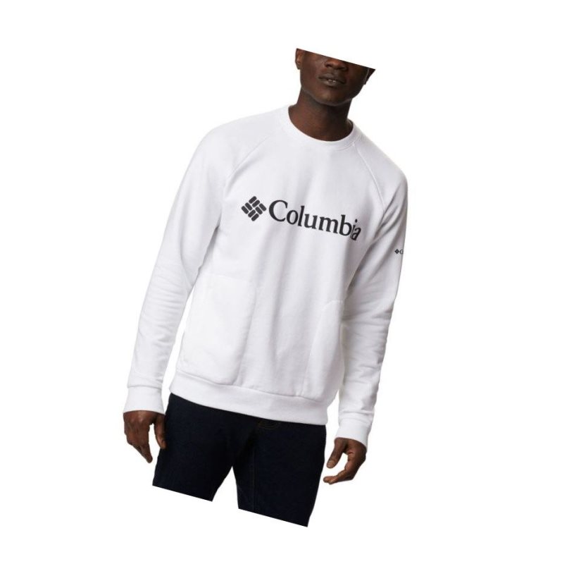 Columbia Lodge Crew Sweatshirt Erkek Beyaz Siyah | 45893-AGUJ