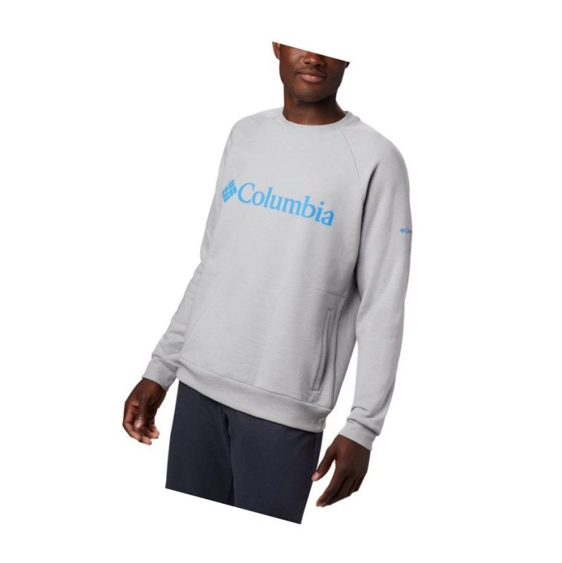 Columbia Lodge Crew Tall Sweatshirt Erkek Gri Mavi Mavi | 54063-IMUE