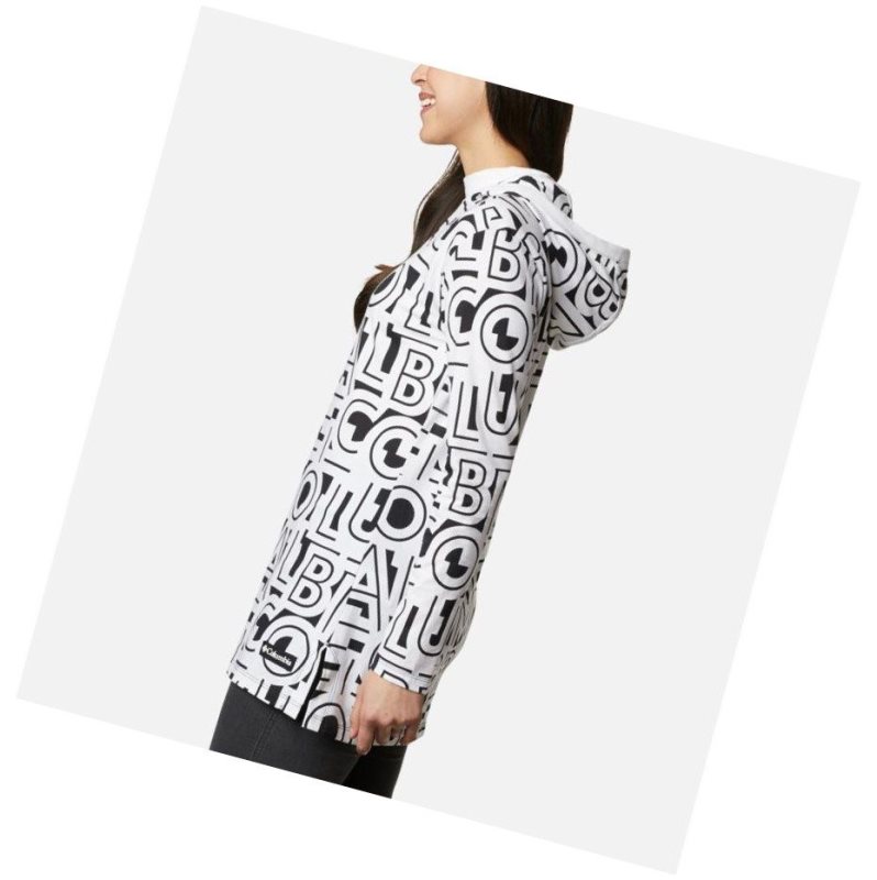 Columbia Lodge Hooded Tunic Sweatshirt Kadın Beyaz | 78296-ADME