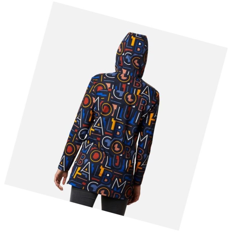 Columbia Lodge Hooded Tunic Sweatshirt Kadın Lacivert | 05891-ENHU