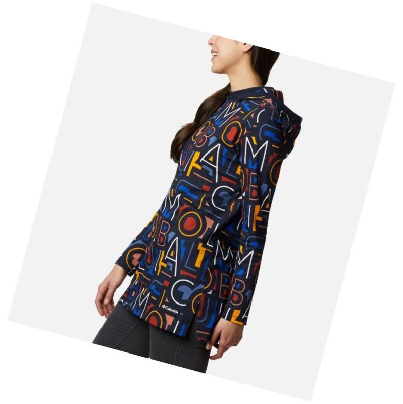 Columbia Lodge Hooded Tunic Sweatshirt Kadın Lacivert | 05891-ENHU