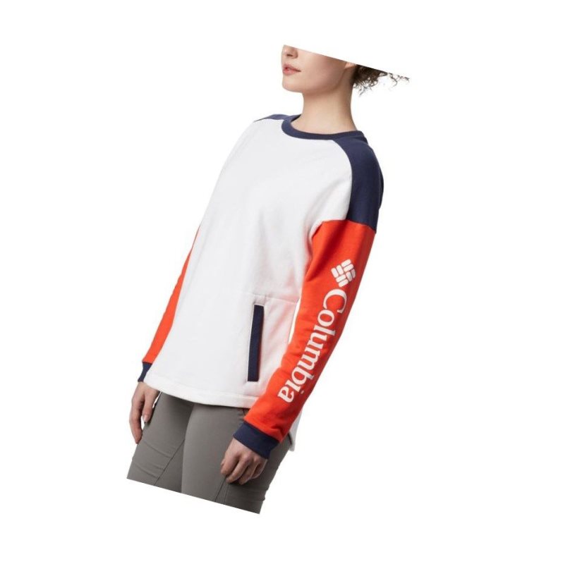 Columbia Lodge II Crew Sweatshirt Kadın Beyaz Lacivert | 12698-HVBN