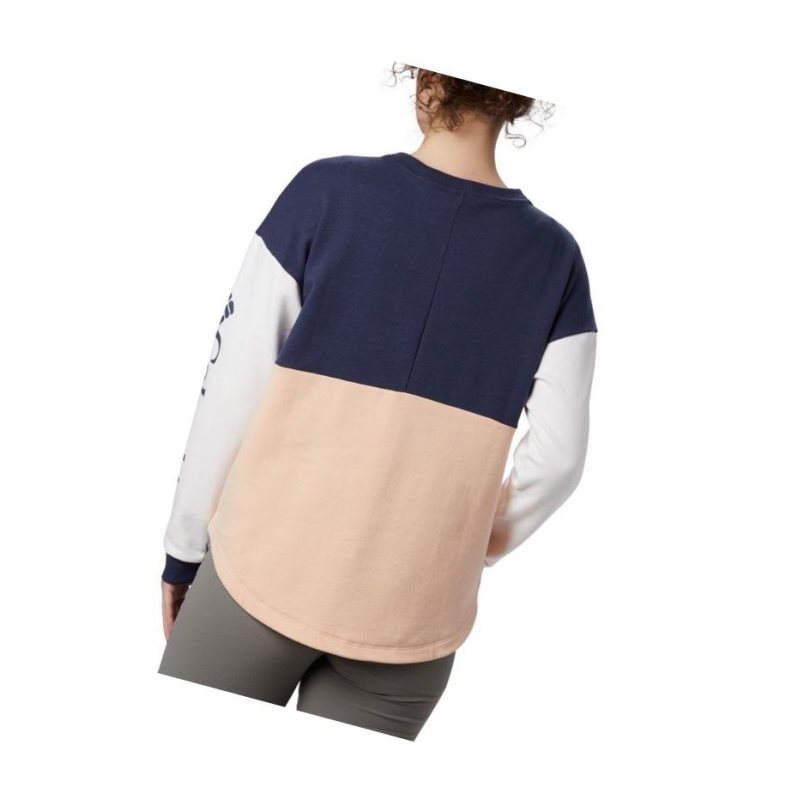 Columbia Lodge II Crew Sweatshirt Kadın Lacivert Beyaz | 35481-NXSI