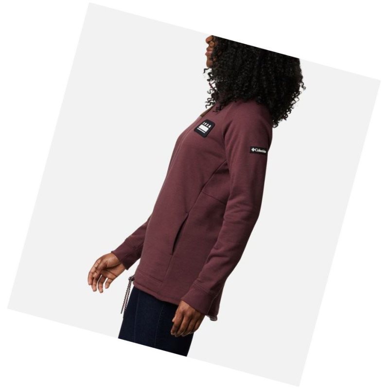 Columbia Lodge II Tunic Sweatshirt Kadın Bordo | 46089-TILU