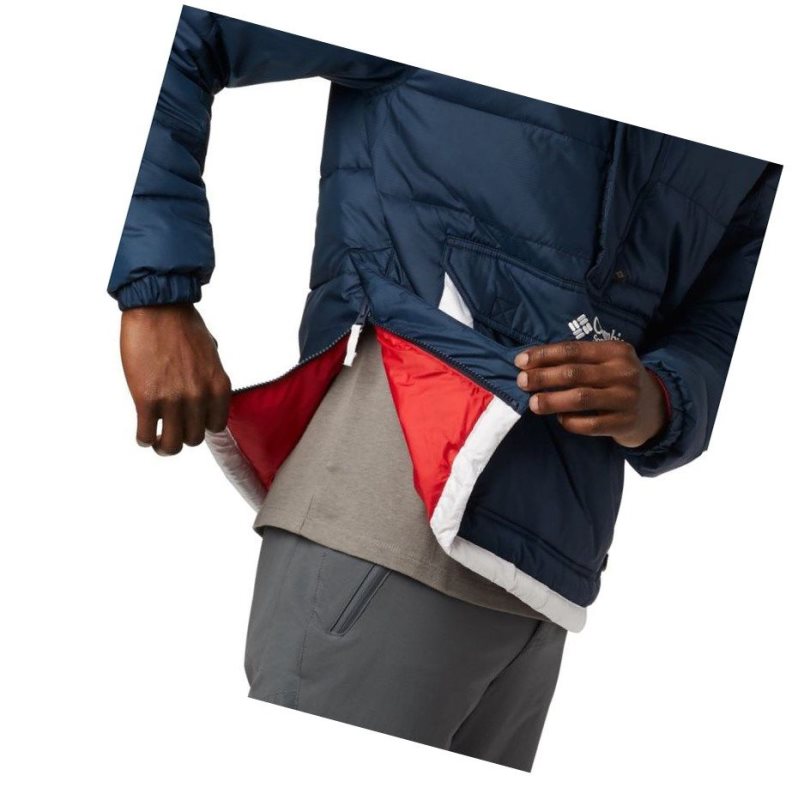 Columbia Lodge Insulated Mont Erkek Lacivert Beyaz | 61985-GLZH