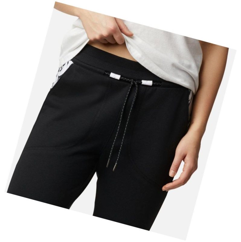 Columbia Lodge Knit Jogger Pantolon Kadın Siyah Beyaz | 42635-SNEG