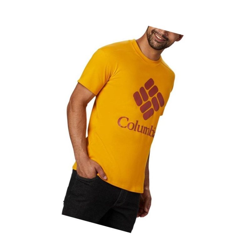 Columbia Lodge Logo Tişört Erkek Açık Altın Kırmızı | 35764-LMYK