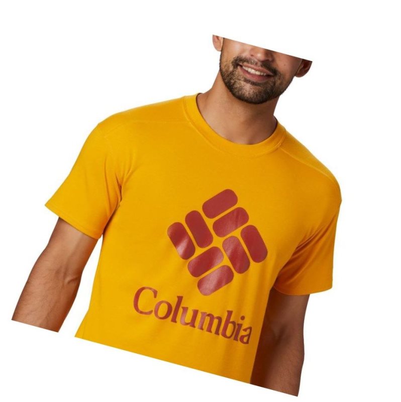 Columbia Lodge Logo Tişört Erkek Açık Altın Kırmızı | 35764-LMYK