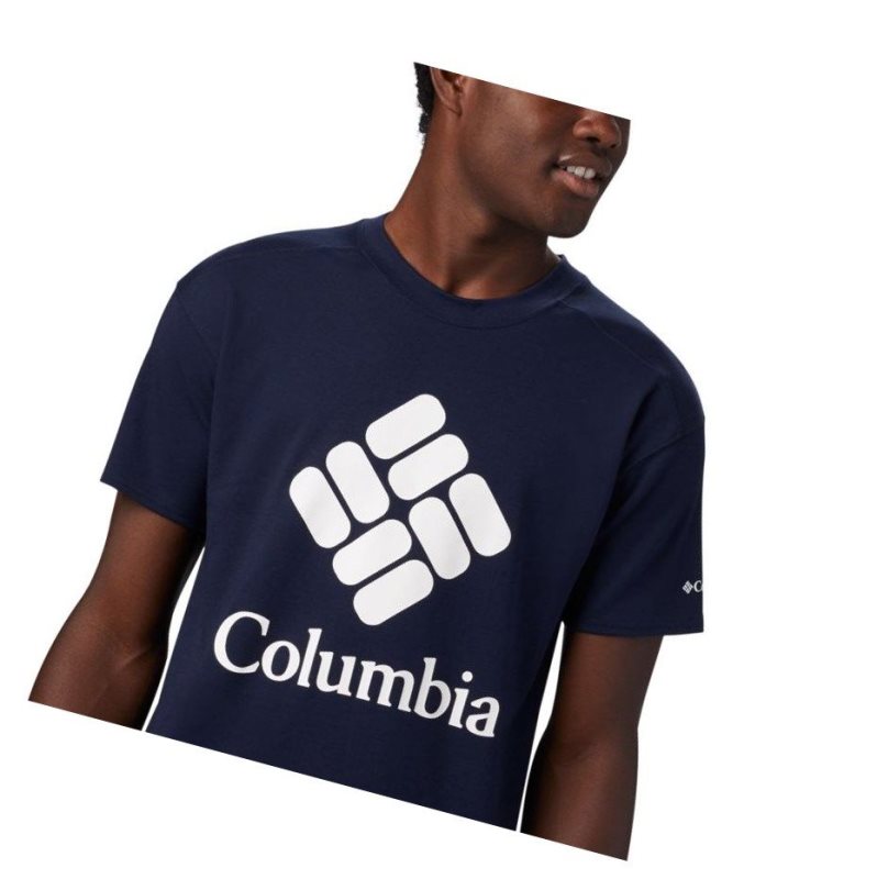 Columbia Lodge Logo Tişört Erkek Lacivert Beyaz | 78390-EDJB