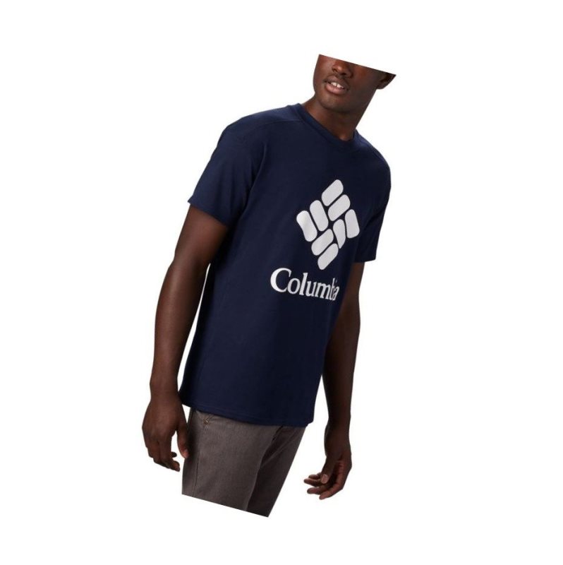 Columbia Lodge Logo Tişört Erkek Lacivert Beyaz | 78390-EDJB