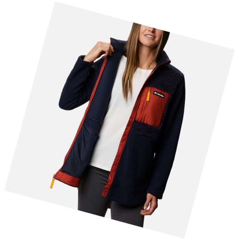 Columbia Lodge Sherpa Full Zip Fleece Mont Kadın Lacivert | 45039-ROFI