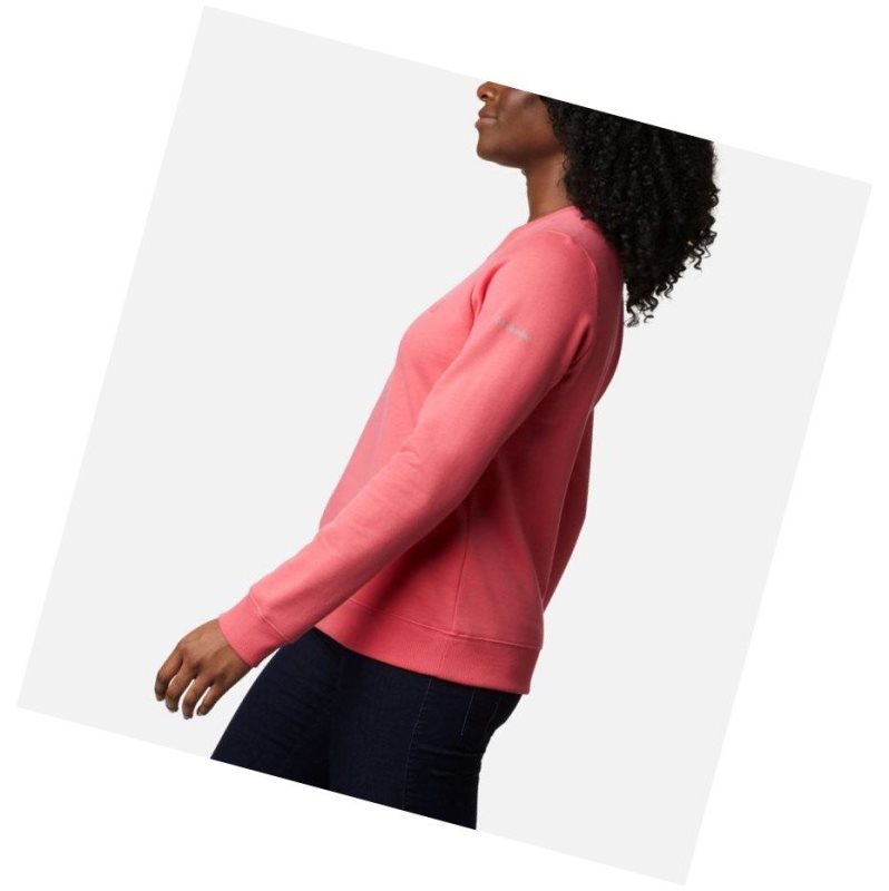 Columbia Logo Crew Top Sweatshirt Kadın Açık Pembe | 49632-FIEK