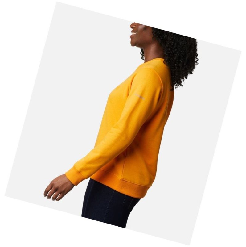 Columbia Logo Crew Top Sweatshirt Kadın Açık Altın | 35470-DVOA