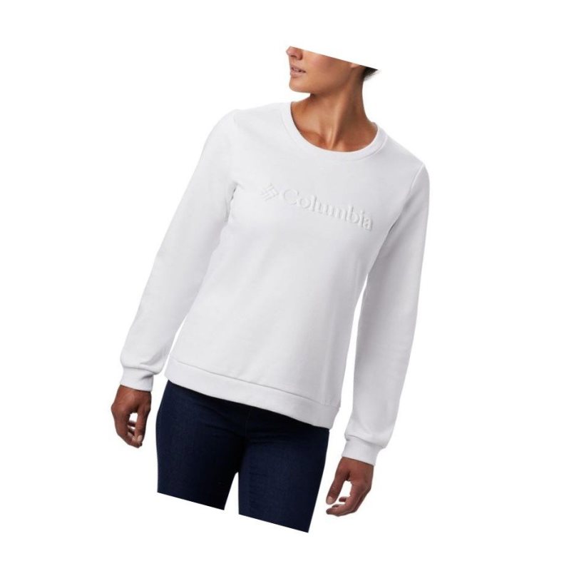 Columbia Logo Crew Top Sweatshirt Kadın Beyaz | 56270-OXPG