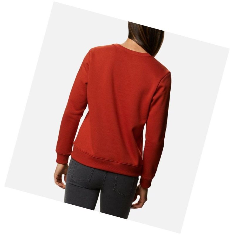 Columbia Logo Crew Top Sweatshirt Kadın Bordo | 24703-STFM