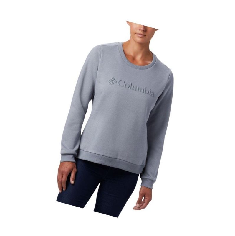 Columbia Logo Crew Top Sweatshirt Kadın Gri | 59672-TRBK