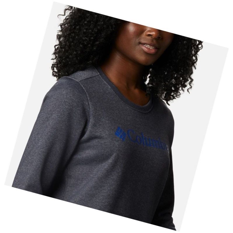 Columbia Logo Crew Top Sweatshirt Kadın Koyu Gri | 58790-TAFV