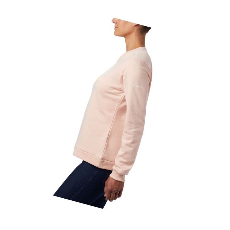 Columbia Logo Crew Top Sweatshirt Kadın Pembe | 15792-NYXG