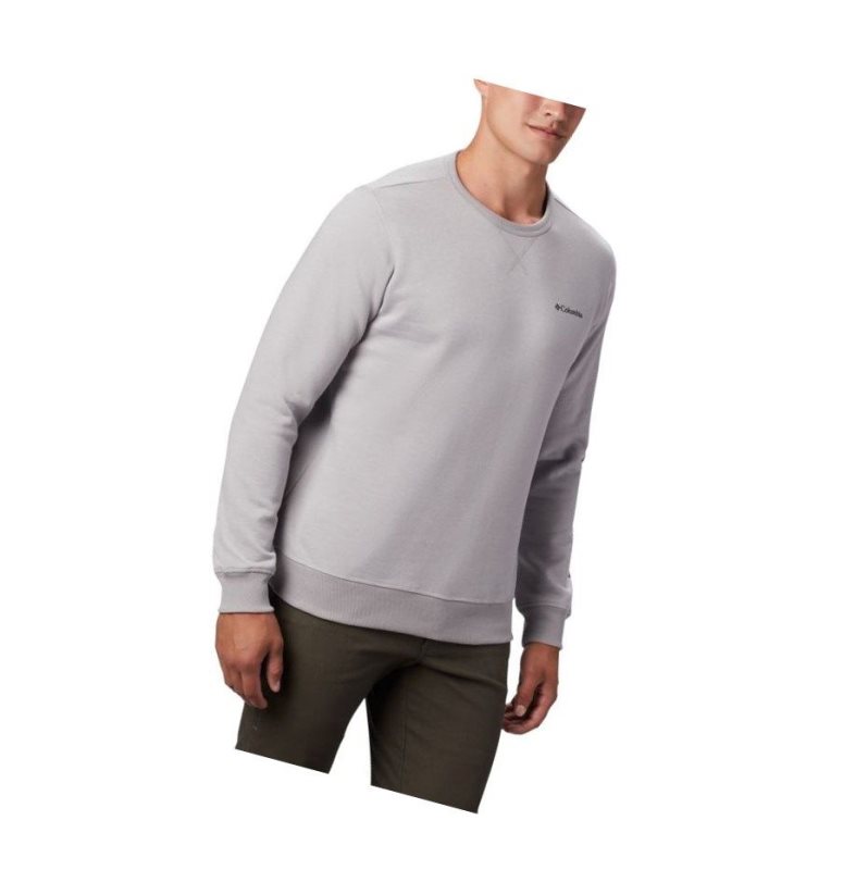 Columbia Logo Fleece Crew Sweatshirt Erkek Gri Lacivert | 92563-WQMI