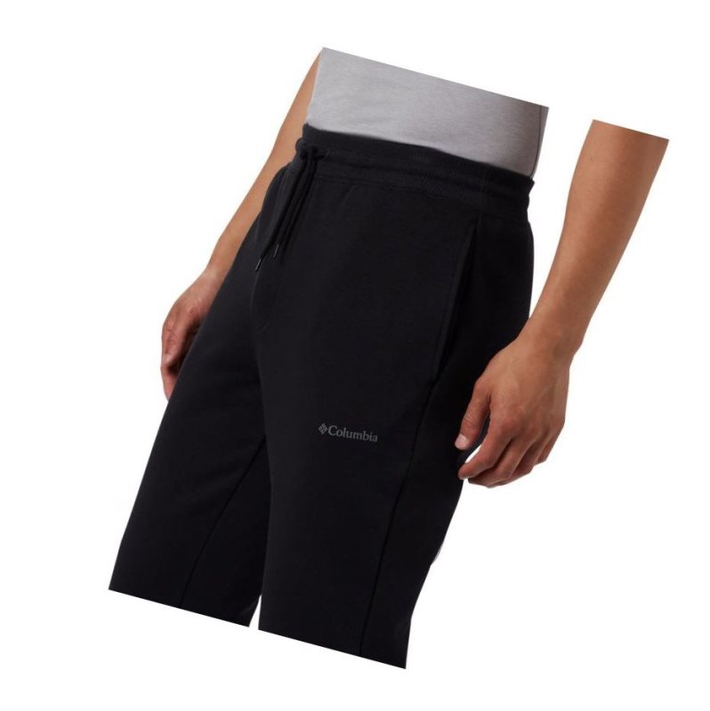 Columbia Logo Fleece Jogger Pantolon Erkek Siyah | 86593-ZDTS