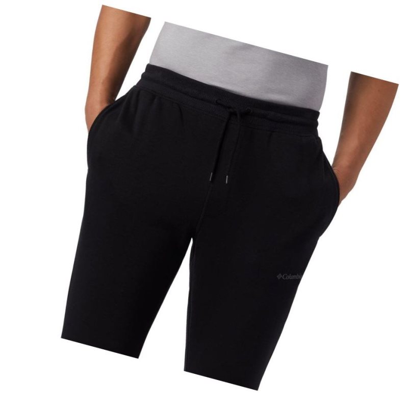 Columbia Logo Fleece Jogger Pantolon Erkek Siyah | 86593-ZDTS