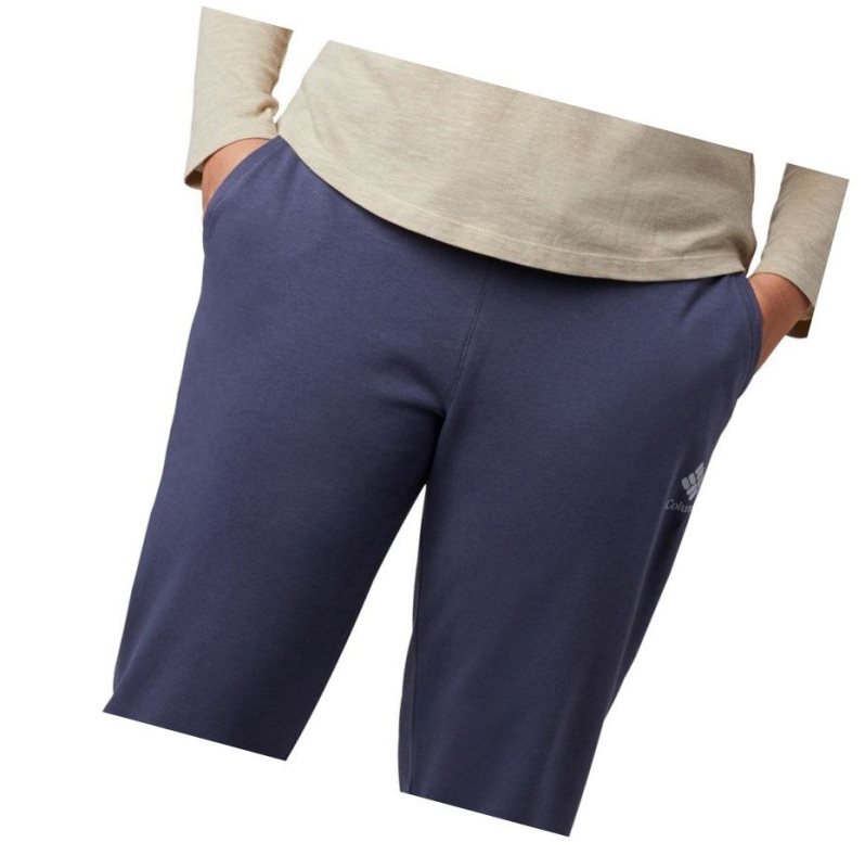 Columbia Logo French Terry Jogger Plus Size Pantolon Kadın Lacivert | 41932-HAZL