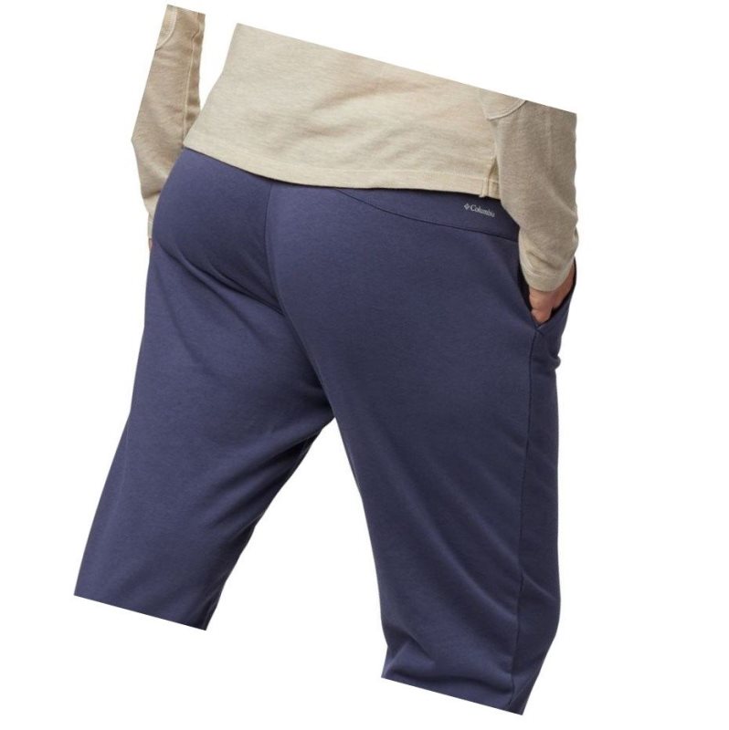 Columbia Logo French Terry Jogger Plus Size Pantolon Kadın Lacivert | 41932-HAZL
