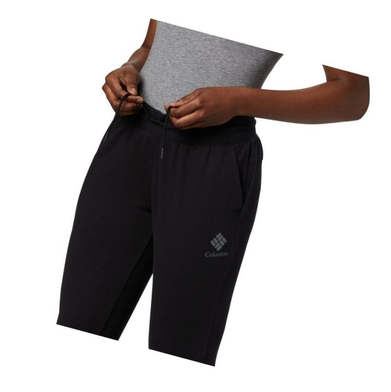 Columbia Logo French Terry Jogger Plus Size Pantolon Kadın Siyah | 18543-EGUR