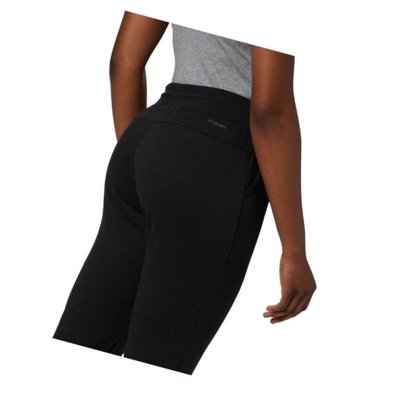 Columbia Logo French Terry Jogger Plus Size Pantolon Kadın Siyah | 18543-EGUR