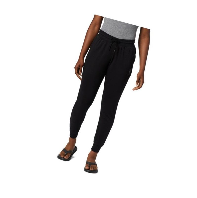 Columbia Logo French Terry Jogger Plus Size Pantolon Kadın Siyah | 18543-EGUR
