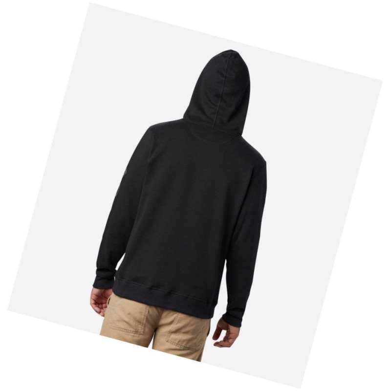 Columbia Logo Full Zip Fleece Kapşonlu Erkek Siyah Gri | 09326-RLSV