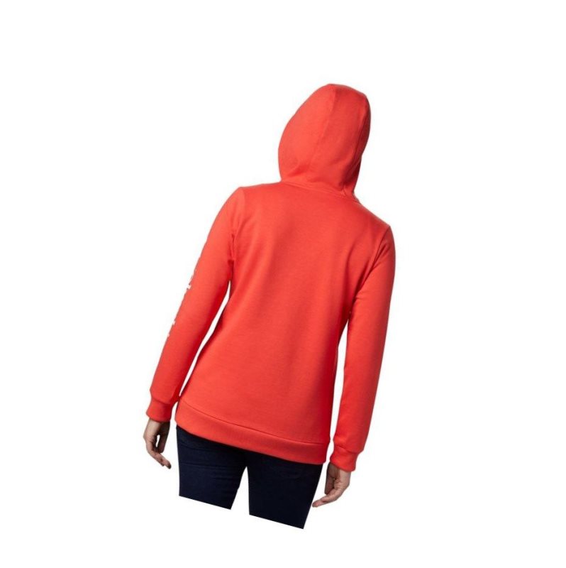 Columbia Logo Full Zip Kapşonlu Kadın Kırmızı | 56013-HAZB