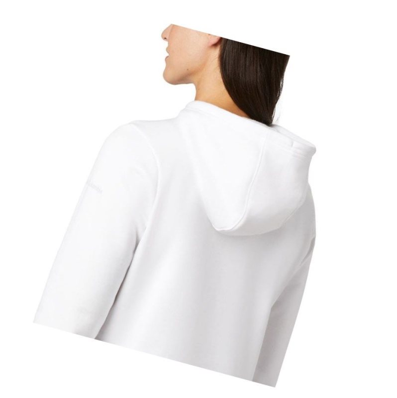 Columbia Logo Kapşonlu Kadın Beyaz | 85047-LGWF