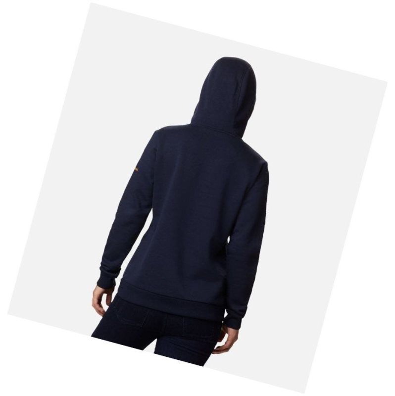 Columbia Logo Kapşonlu Kadın Lacivert | 67891-ASMX