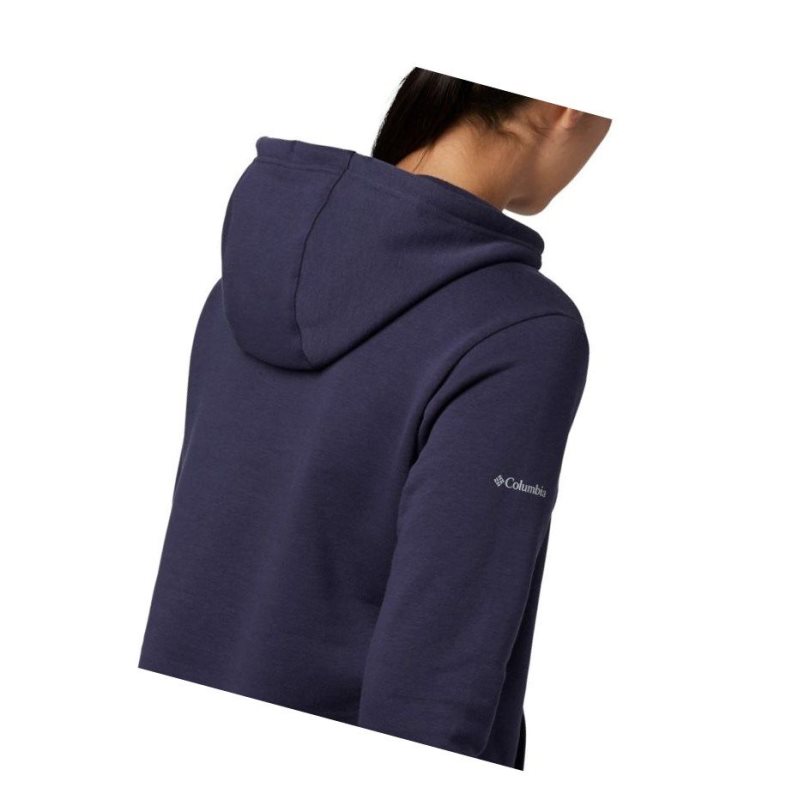 Columbia Logo Kapşonlu Kadın Lacivert | 92163-AFNY