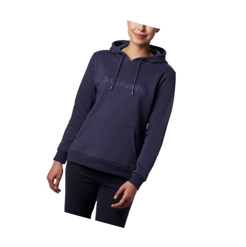 Columbia Logo Kapşonlu Kadın Lacivert | 92163-AFNY